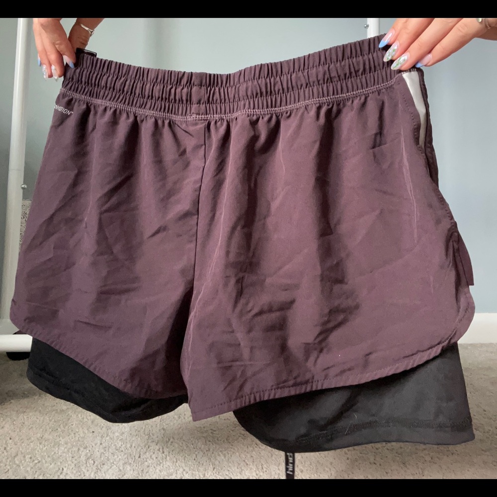Maroon athletic shorts